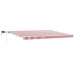 vidaXL Auvent Rétractable Rouge et Blanc 450 × 300 cm Tissu et acier