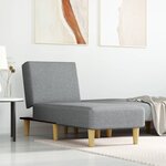 vidaXL Chaise longue gris clair tissu