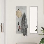 vidaXL Porte-manteau mural Montage mural Gris béton 30 x 1.5 x 80 cm