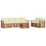 vidaXL Ensemble de canapés d'extérieur 7 pc Naturel et Crème