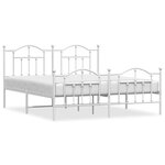 vidaXL Cadre de lit métal avec tête de lit/pied de lit blanc 183x213cm