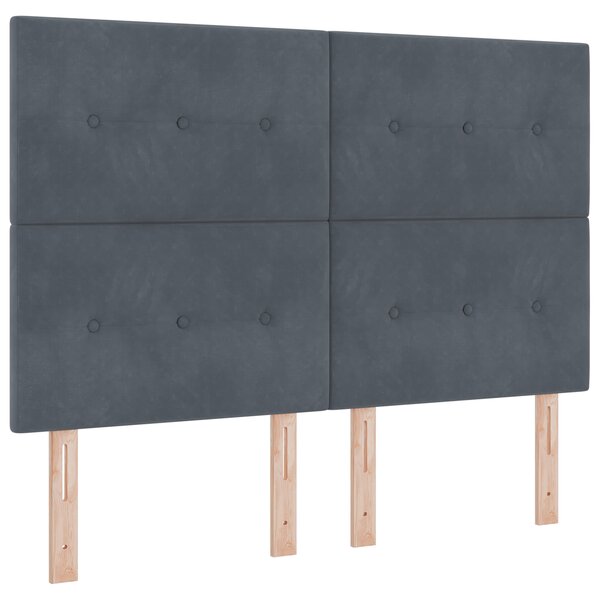Tête de lit vidaXL Bouton capitonné Gris foncé 140 cm Velours