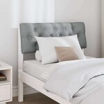 vidaXL Tête de lit capitonnée Gris clair 75 cm Pin massif