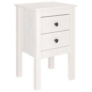 vidaXL Table de chevet Blanc 40x35x61 5 cm Bois de pin massif