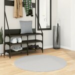 vidaXL Tapis HUARTE à poils courts doux et lavable gris Ø 100 cm