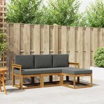 vidaXL Ensemble de canapés d'extérieur 4 pc Naturel et Anthracite