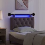vidaXL Tête de lit suspendue Avec lumière LED Marron foncé Tissu