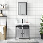 vidaXL Ensemble de meubles de salle de bain 2 Pièces Sonoma gris