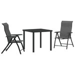 vidaXL Ensemble de salle à manger pour jardin 3 Pièces Gris
