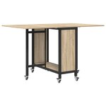 vidaXL Table à manger pliante avec roulettes 130 x 80 x 76 5 cm