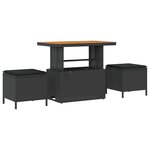 Ensemble de Canapés de Jardin 10 Pièces avec Coussins Noir Poly Rattan Acacia