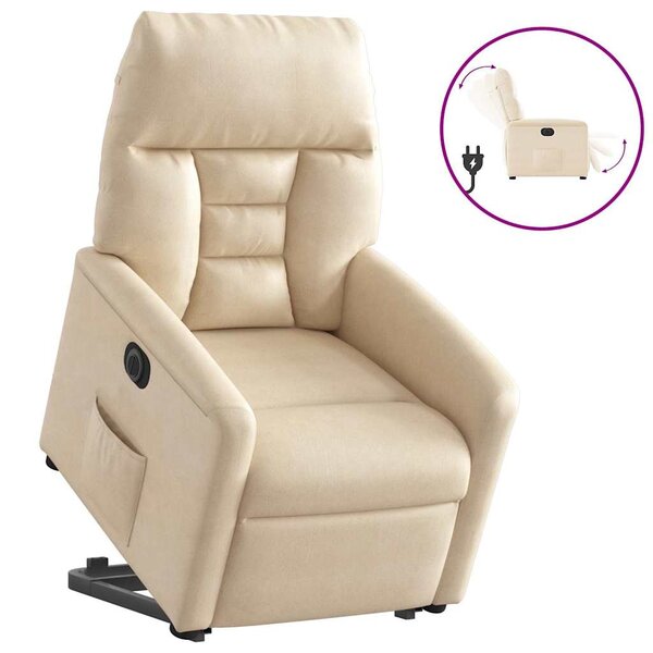 vidaXL Fauteuil inclinable électrique beige tissu microfibre