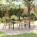 vidaXL Ensemble de salle à manger pour jardin 5 Pièces Marron polyrotin