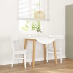 vidaXL Chaises à manger 2 Pièces blanc bois massif caoutchouc