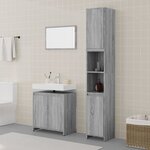 vidaXL Ensemble de meubles de salle de bain 3 Pièces Sonoma gris