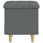 vidaXL Pouf de rangement avec coussin Gris foncé 40 x 40 x 45 cm tissu