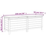 vidaXL Boîte de rangement de jardin 150x50x56 5 cm bois massif sapin