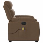 vidaXL Fauteuil inclinable de massage électrique Marron Tissu