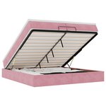 vidaXL Cadre de lit ottoman avec matelas rose 200x200 cm velours