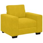 vidaXL Ensemble de canapés 3 Pièces avec coussins Jaune Velours