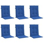 vidaXL Coussins de chaise de jardin à dossier bas lot de 6 bleu royal