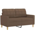 vidaXL Ensemble de canapés 4 Pièces avec coussins Marron Tissu