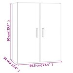 vidaXL Armoire murale suspendue Chêne marron 69 5x34x90 cm