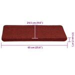 vidaXL Tapis d'escalier auto-adhésifs 30 Pièces rouge 65x24 5x3 5 cm