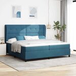 vidaXL Lit à ressorts avec matelas Bleu foncé 200 x 200 cm Velours