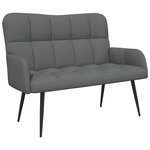 vidaXL Sofa 2 places Gris foncé 115 x 61 x 87 cm Tissu