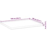 vidaXL Dessus de table rectangulaire 100x80x4 cm bois massif d'acacia