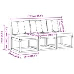 vidaXL 3 pc Sofa de milieu extérieur Blanc