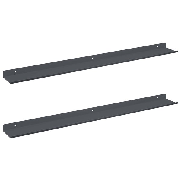 vidaXL Étagère flottante 2 pc Anthracite 80 x 9 x 2 5 cm Acier