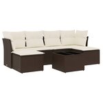 vidaXL Salon de jardin avec coussins 7 Pièces marron résine tressée