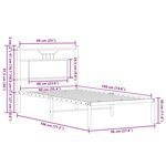 vidaXL Cadre de lit sans matelas chêne fumé 90x190cm bois d'ingénierie