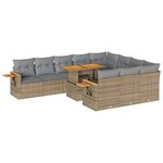 vidaXL Salon de jardin 11Pièces avec coussins beige résine tressée acacia