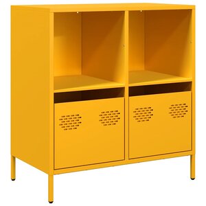 vidaXL Buffet jaune moutarde 68x39x73 5 cm acier laminé à froid