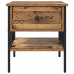 vidaXL Table de chevet avec tiroir 2 Pièces Bois ancien 40 x 42 x 45 cm