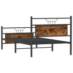 vidaXL Cadre de lit sans matelas chêne fumé 100x190 cm bois ingénierie