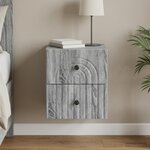 vidaXL Cabinet de chevet mural Sonoma gris 33 x 34 5 x 40 cm