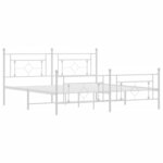 vidaXL Cadre de lit métal avec tête de lit/pied de lit blanc 183x213cm
