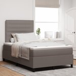 vidaXL Lit à ressorts taupe avec matelas et lumière LED  120 x 200 cm en tissu