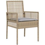 vidaXL Ensemble de salle à manger de jardin 9 pièces avec coussins en poly rotin beige