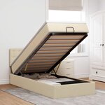 vidaXL Lit ottoman avec matelas crème 90x200 cm tissu