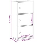 vidaXL Bibliothèque chêne artisanal 40x24x77 cm bois d'ingénierie