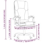 vidaXL Fauteuil de massage inclinable de bureau Taupe Tissu