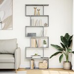 vidaXL Étagère séparatrice de pièce à 6 niveaux gris béton 70x24x193cm