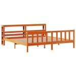 vidaXL Cadre de lit et tête de lit sans matelas cire marron 200x200 cm