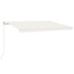 vidaXL Auvent automatique avec capteur de vent et LED 450x300 cm Crème