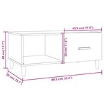 vidaXL Table basse sonoma gris 89 5x50x40 cm bois d'ingénierie